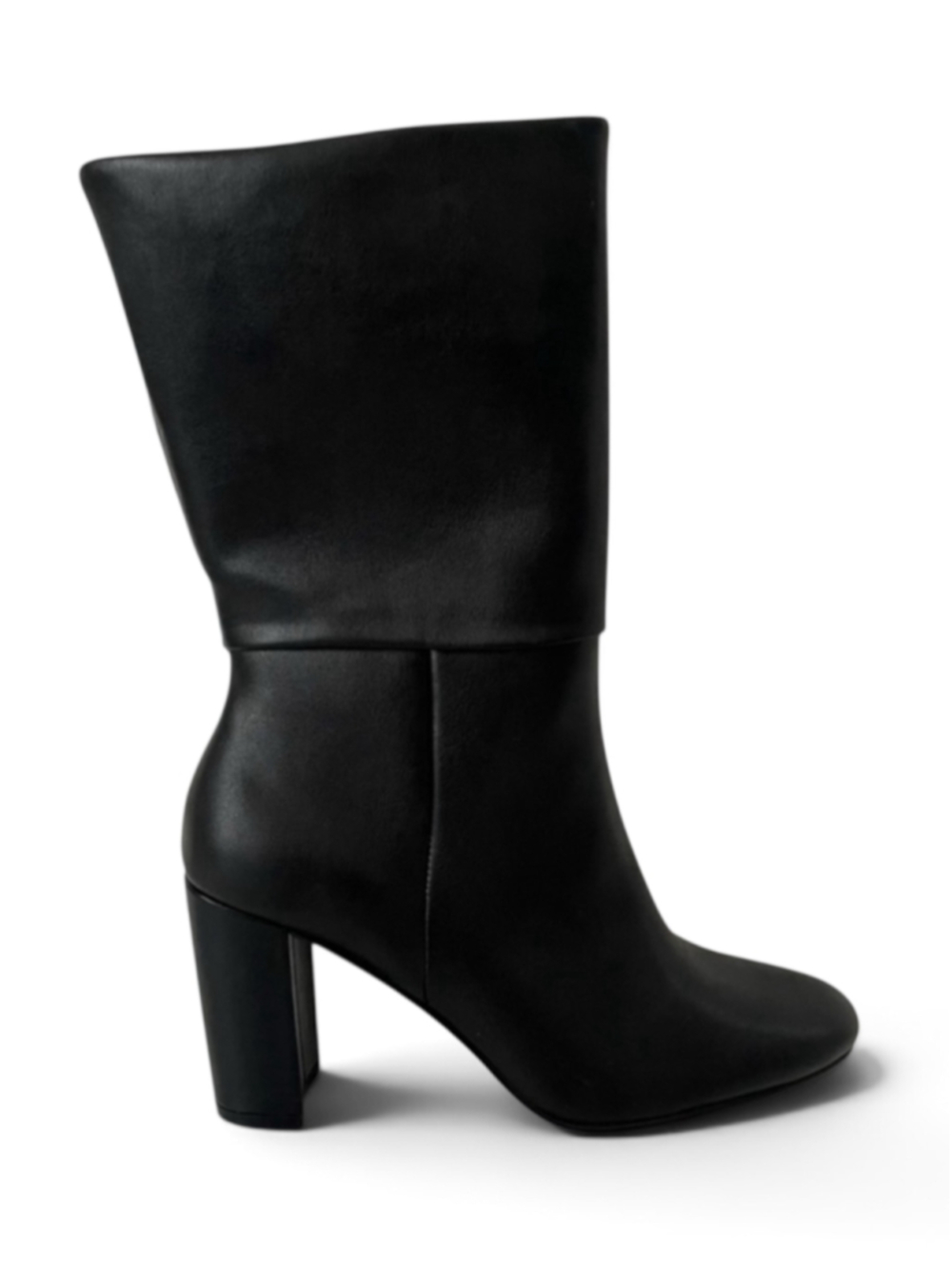 CHARLES by Charles David Billow Faux Leather Block Heel Boot Black 6.5